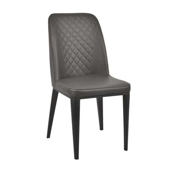 Chair B-02 Pu Dark-Grey Discover the B-02 Pu Dark-Grey Chair, a modern kitchen chair with a sleek and simple design. Made from metal, it provides stability, while the upholstery in faux leather is easy to maintain. Perfect for adding style to any room.