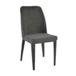 Chair B-02 Fabric Dark Grey Discover the B-02 Chair in Dark-Grey fabric, perfect for the kitchen or dining room. With a modern and elegant design, this metal chair ensures stability and protects the floor with plastic caps. Choose comfort and style for every meal!