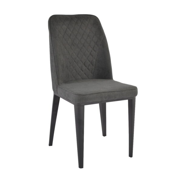 Chair B-02 Fabric Dark Grey Discover the B-02 Chair in Dark-Grey fabric, perfect for the kitchen or dining room. With a modern and elegant design, this metal chair ensures stability and protects the floor with plastic caps. Choose comfort and style for every meal!