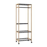 Gc5400 Black Coat Hanger Stand Discover the Gc5400 Black Coat Rack, an elegant frame made of wood and tubular metal, perfect for the office or living room. With wheels for versatility and a modern design, it beautifully integrates into any space. Dimensions: 60x38x170 cm. Ideal for efficient organization!