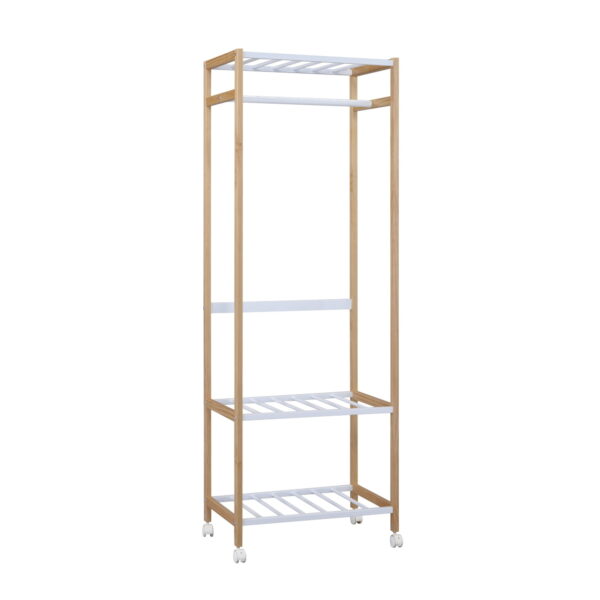 Suport Umerașe Gc5400 White Descoperă Suportul Umerașe Gc5400 White, ideal pentru mobilă birou și living. Cu un cadru din lemn și metal tubular, acest suport oferă durabilitate și stil. Roțile mobile și frâna îl fac ușor de utilizat. Dimensiuni perfecte: 60x38x170 cm. Adaugă un plus de eleganță și funcționalitate spațiului tău!
