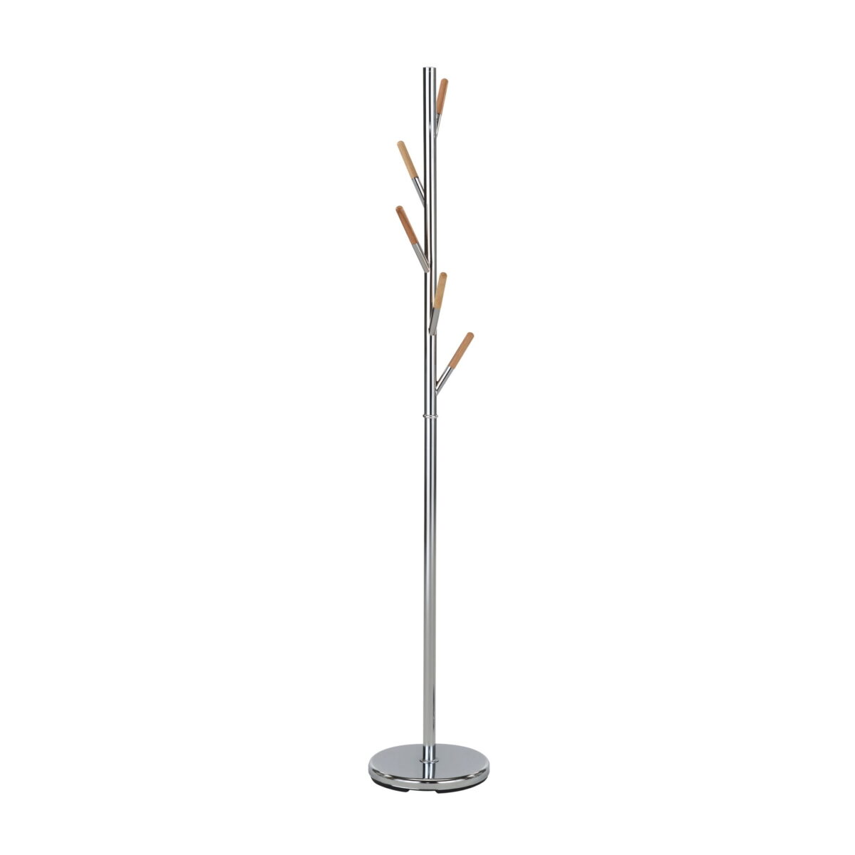 Coat Rack Gc4919 Chrome Discover the Gc4919 Chrome Coat Rack, perfect for the office or living room! Made of chrome metal, it features 5 hooks and a sturdy base. Ideal for both public and private spaces. Height: 176 cm, base diameter: 30 cm. Choose elegance and functionality!