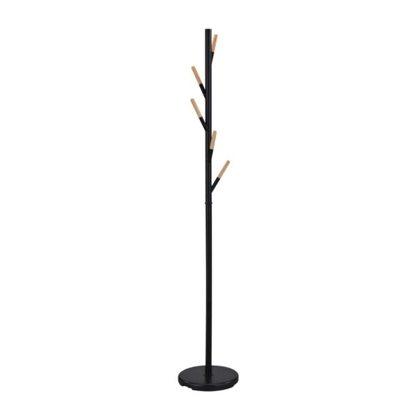 Coat Rack Gc4919 Black Discover the Gc4919 Black Coat Rack, an elegant accessory for your office or living room. Made from metal and wood, with 5 hooks and a round plastic base, this coat rack combines functionality with modern design. Ideal for both public and private spaces, it stands 176 cm tall and has a diameter of 30 cm.