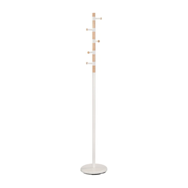 Coat Rack Gc4850 White Discover the Gc4850 White Coat Rack, perfect for an office or living room. Made from metal and wood, it features 5 hooks and a sturdy round base. Ideal for both public and private spaces. Height: 178 cm, Diameter: 28 cm. Add a touch of elegance and functionality to any room!