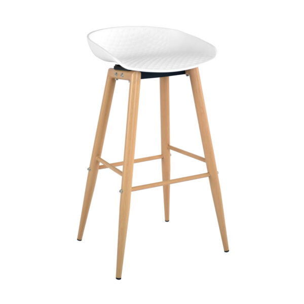 Scaun Bar Hector White Descoperă scaunul Bar Hector White, perfect pentru bufet și mobilă de bucătărie! Cu un design modern și confortabil, armat cu un cadru metalic vopsit și un șezut din plastic durabil, este ideal pentru orice spațiu. Dimensiuni perfecte pentru confort maxim!