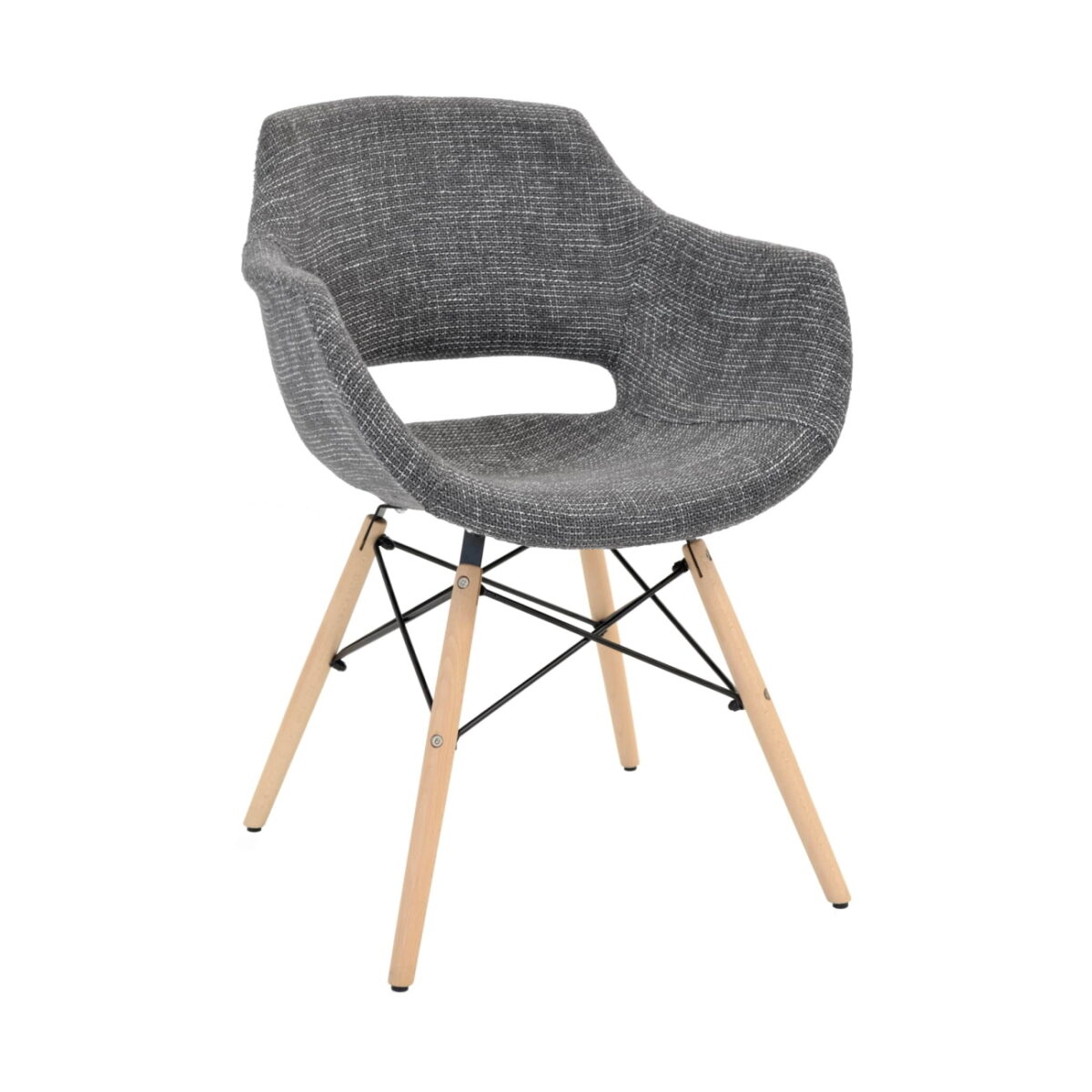 Rony Dark-Grey Chair Discover the Rony Dark-Grey chair, perfect for Horeca furniture and kitchens. Built with a solid metal frame and solid wood, it offers comfort and ergonomic support. Its elegant design, with soft upholstery, makes Rony the ideal choice for your dining tables.
