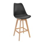 Scaun Jerry Bar Black Descoperă scaunul Jerry Bar Black, perfect pentru orice bar sau bucătărie modernă. Fabricat din lemn de fag cu șezut din piele eco, acest scaun înalt oferă confort și stil. Dimensiuni ideale și sarcini maxime admise de 120 kg. Alege eleganța!