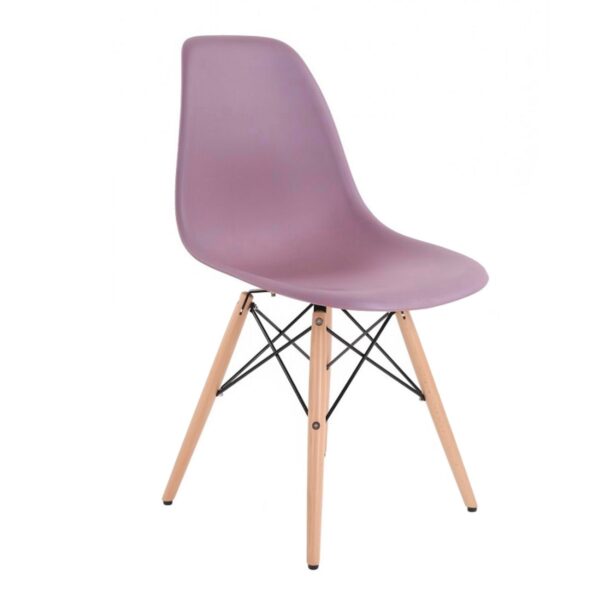 Стул Eames A-37~Purple Стул Eames A-37 в пурпурном цвете - современный и практичный выбор для вашей кухни. Прочный пластиковый корпус, металлическая конструкция и стильные деревянные ножки обеспечивают стабильность и гармонично вписываются в любой интерьер. Легко чистится и ухаживается!