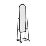 Mirror B-01 Black The B-01 Black mirror is perfect for your office or living room. With a plastic frame and a powder-coated metal stand, it adds elegance to any space. Dimensions: 161 x 44 cm. Choose this modern mirror now!
