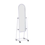 Mirror B-01 White Discover the B-01 White Mirror, perfect for furnishing your office or living room. Featuring a plastic frame and a powder-coated metal stand, this mirror measures 161 cm in height and 44 cm in width. Add a touch of elegance to your space!