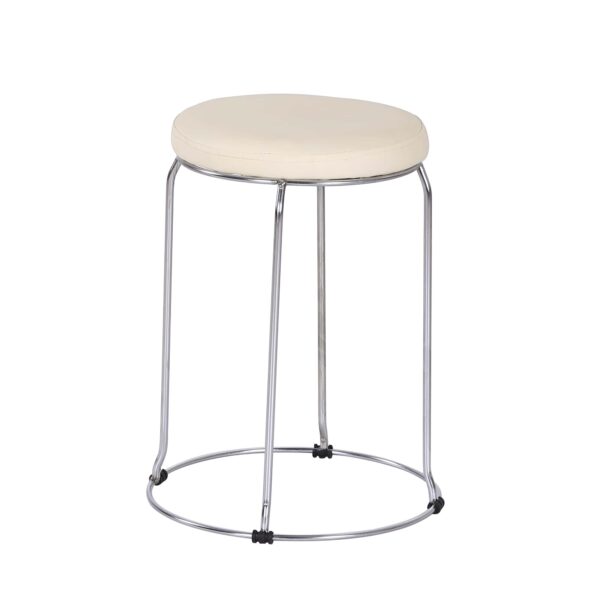 Stool T-12-3 Beige Discover the T-12-3 Beige stool, a modern choice for kitchen furniture. With a durable metal frame and an eco-leather seat, this stool combines comfort with an elegant design, making it perfect for various spaces. Easy to clean and stackable, it is the ideal solution for any home!