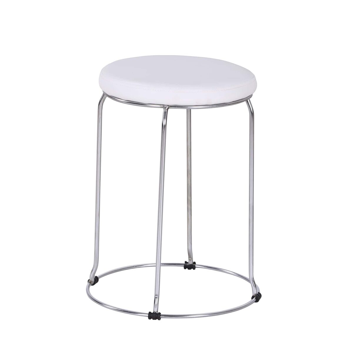 Stool T-12-3 White Discover the T-12-3 White stool, perfect for the kitchen! With a modern design, a sturdy metal frame, and an eco-leather seat, this stool combines comfort with style. Easy to clean and stackable, it fits perfectly into any decor. Choose comfort and elegance for your space!