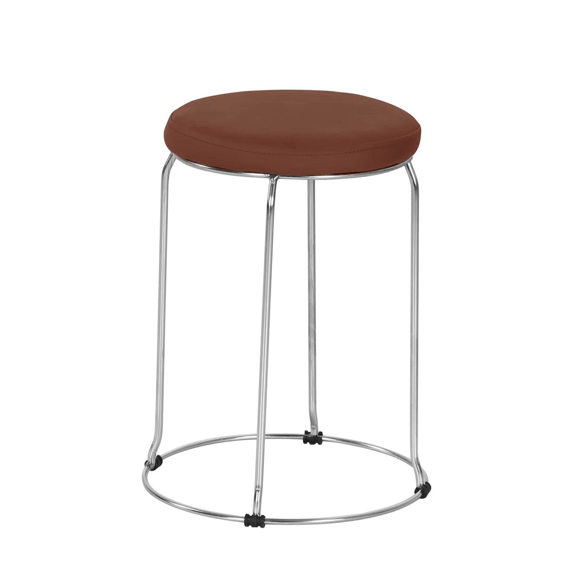 Stool T-12-3 Brown Discover the T-12-3 Brown stool, a modern piece of furniture perfect for your kitchen. Made from durable metal and featuring an eco-leather seat, this stackable stool is easy to maintain and adds an elegant touch to any decor. Ideal for kitchens, offices, or relaxation spaces!