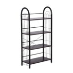 Shoe cabinet P-01 Black Discover the P-01 Black shoe rack, perfect for your living room! With 4 shelves and adjustable feet, this shoe storage unit is made from electrostatically painted metal and 18 mm melamine chipboard. Its dimensions are ideal for any space. Quick and easy assembly!