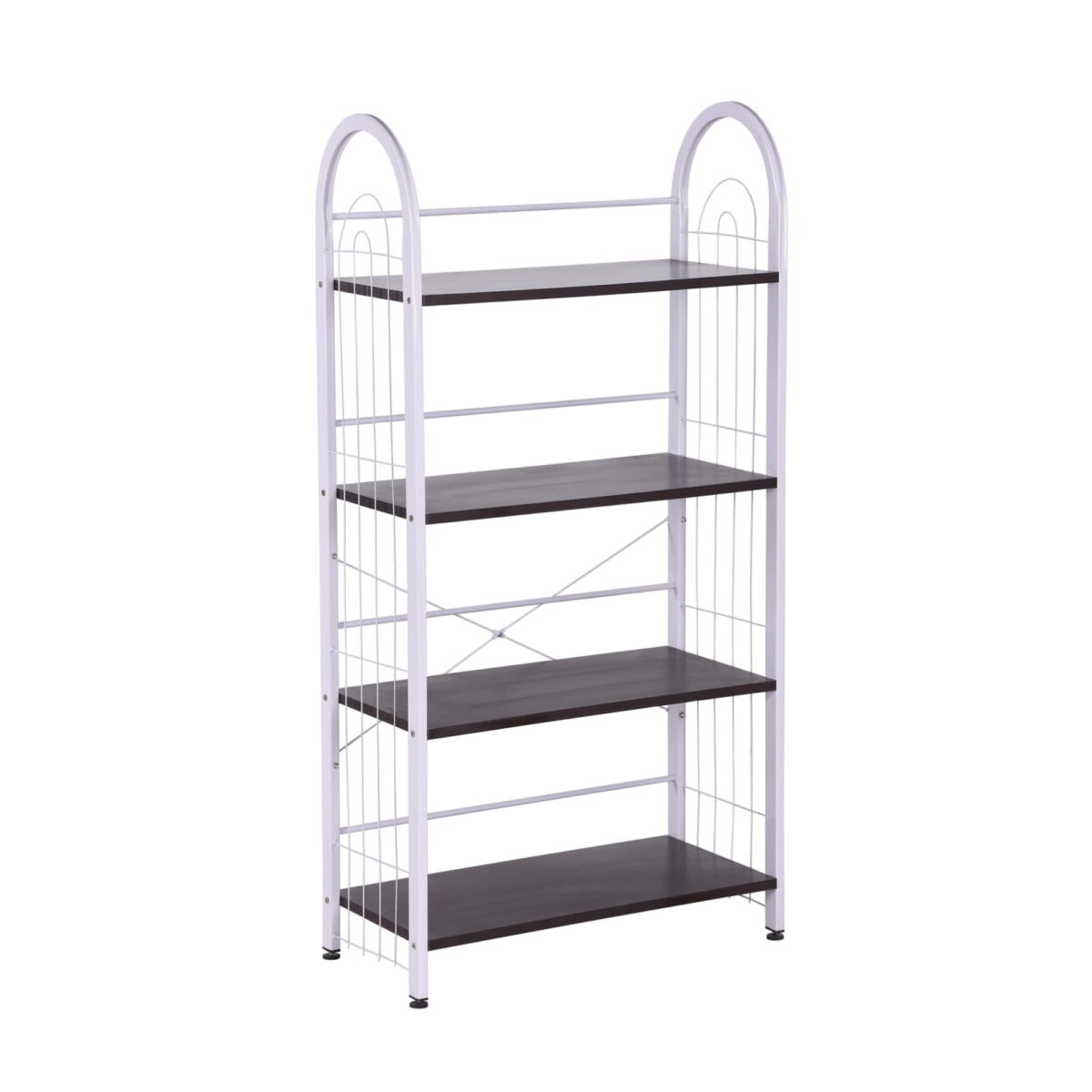 Shoe cabinet P-01 White Discover the Shoe Rack P-01 White, ideal for organizing footwear. With 4 shelves, adjustable feet for height, and a modern design made of melamine particle board, this shoe rack integrates perfectly into any living room. Easy to assemble!