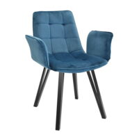 Chair Dc-18 Blue Discover the DC-18 Blue chair, an elegant piece of furniture for the kitchen, made from plywood and upholstered in velvet. With sturdy metal legs and a stylish design, it adds a modern touch to your space. Also available in other colors!