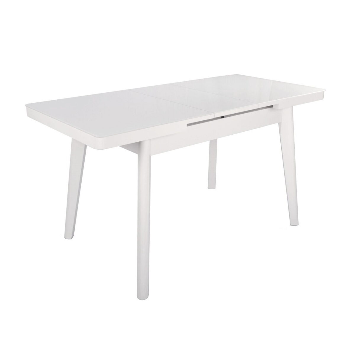 Extensible Table MG-A044 White Glass + White Legs 120/150x70 - Image 2