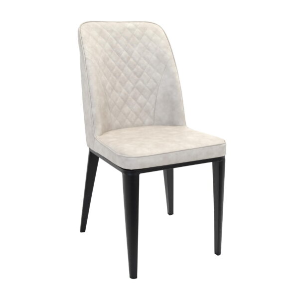 Chair B-02 Pu Light-Grey Choose the B-02 Pu Light-Grey chair for your kitchen. This modern chair, with its sleek and simple design, is made of metal and upholstered in eco-leather, providing comfort and durability. Ideal for any style!