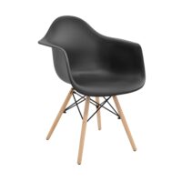 Fly Black Chair Discover the Fly Black chair, perfect for modern kitchens! Made from durable plastic with wooden legs, this chair combines style with comfort. Available in various colors, it is perfect for adding a warm touch to your space. Easy to clean, the Fly is the ideal choice for family meals.