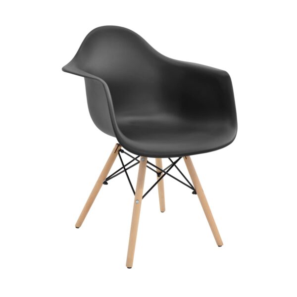 Fly Black Chair Discover the Fly Black chair, perfect for modern kitchens! Made from durable plastic with wooden legs, this chair combines style with comfort. Available in various colors, it is perfect for adding a warm touch to your space. Easy to clean, the Fly is the ideal choice for family meals.
