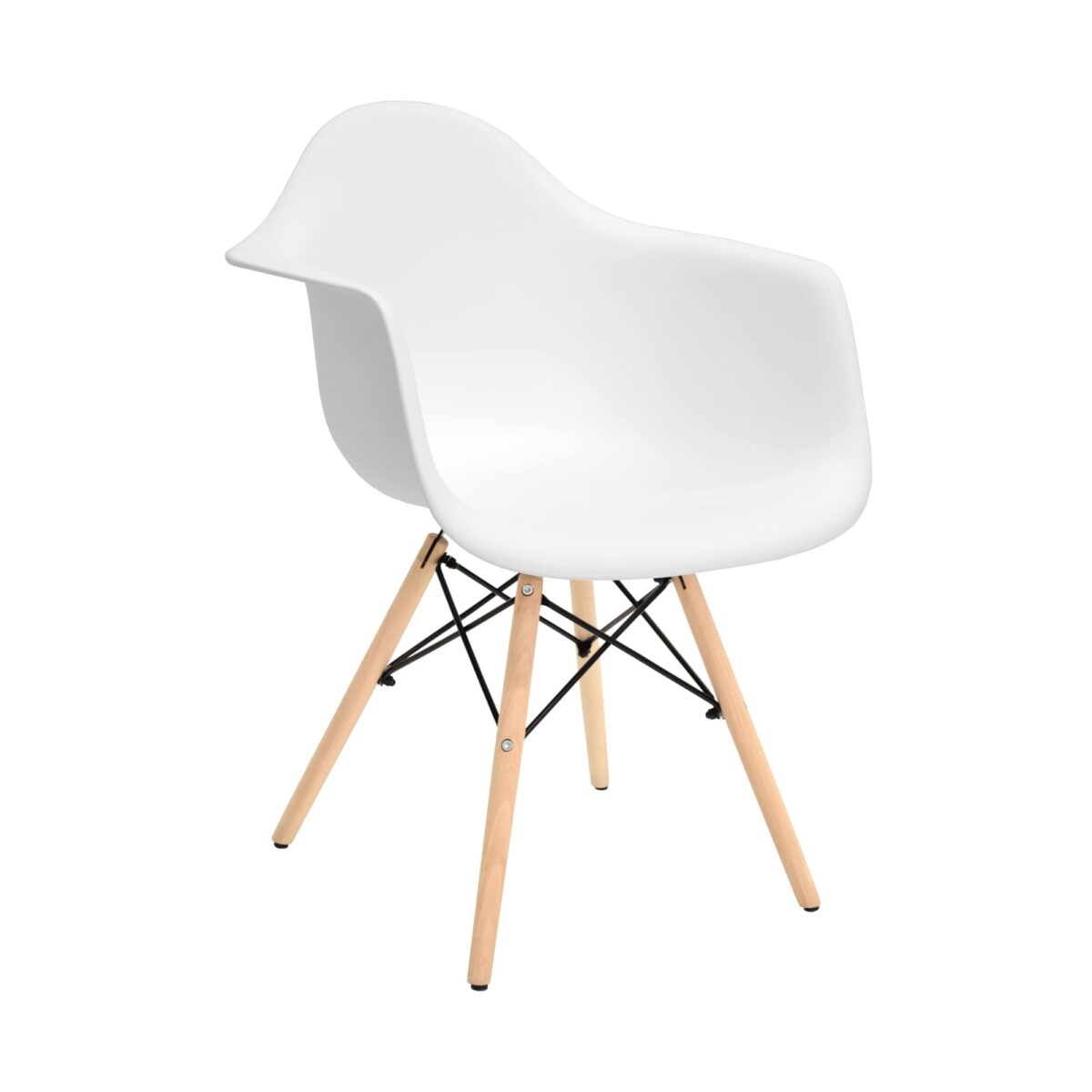 Fly White Chair Discover the Fly White chair, ideal for the kitchen and dining room! Modern design, made from durable plastic, a stable metal structure, and wooden legs for a natural look. Easy to clean and maintain, available in various colors. Choose comfort and style for your home!