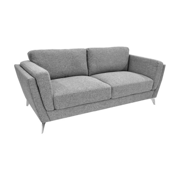 Oscar Grey Sofa Discover the Oscar Grey sofa - an elegant, non-reclining sofa for 3 people, equipped with soft decorative cushions and chrome metal legs. Ideal for an office or living room, it offers comfort and style. Generous dimensions: 200x87x82 cm. Transform your space with Oscar!