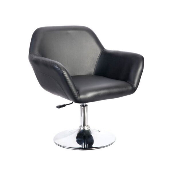 Relaxation Chair Sb-51 Black Discover the SB-51 Black relaxation chair, featuring a chrome steel structure and upholstery made of synthetic leather. Ideal for kitchen furniture, this tall chair easily adjusts to your desired height. With a modern design and enhanced comfort, it’s perfect for any space!