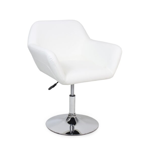 Sb-51 White Relaxation Chair Discover the exceptional comfort of the SB-51 White Recliner Chair. With a modern design, a chrome steel frame, and upholstered in faux leather, this tall chair is perfect for any kitchen. The height adjustment mechanism ensures easy adjustment. Buy now!