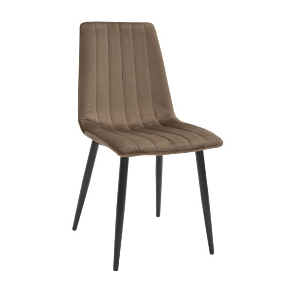 Dc-90 (N49) Velvet Brown + Black Legs Chair 