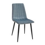 Dc-90 (N61) Velvet Blue + Black Legs Chair
