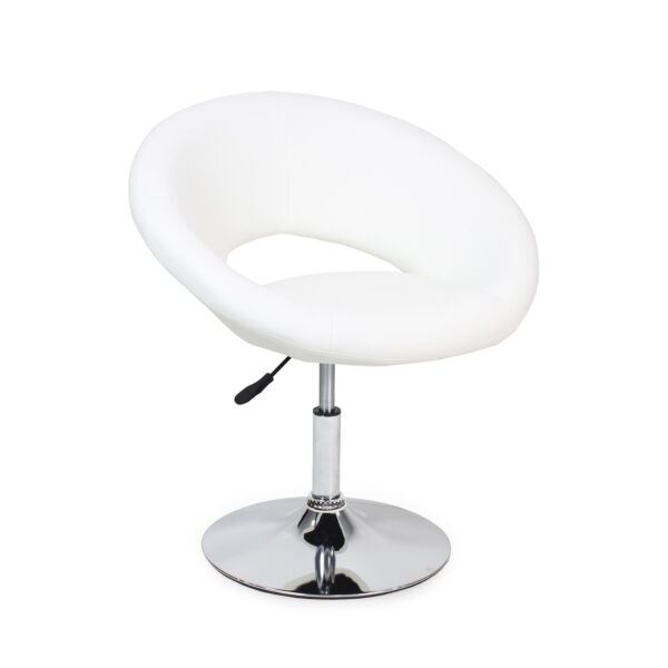 Relaxation Chair SB-81 White Discover the SB-81 White Relaxation Chair, perfect for the office! With a modern design, comfortable foam padding, and eco-leather upholstery, this swivel chair offers exceptional lumbar support. The height is adjustable, and the chrome metal base ensures stability. Ideal for an elegant office!