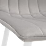 Chair DC-90P N14 Velvet Grey + White Legs - Image 3