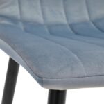Dc-90 (N61) Velvet Blue + Black Legs Chair - Image 3