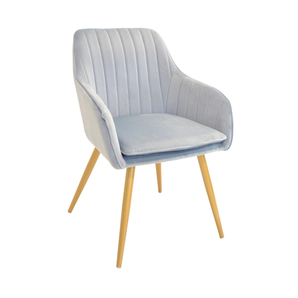 Iris Light Blue Golden Chair Discover the elegance and comfort of the Iris Light Blue Golden chair, perfect for any kitchen. With a design made from plywood and soft velvet, this chair adds an extra touch of style. Also available in other shades, it is the ideal choice for a modern and sophisticated decor!