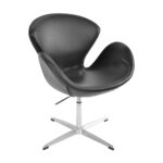 Topaz Black Swivel Armchair Discover comfort and modern style with the Topaz Black swivel armchair! Ideal for the office or relaxation spaces, this elegant armchair features a plywood and polyurethane foam body, upholstered in eco leather. The chrome steel legs ensure durability, while its dimensions make it perfect for any interior.