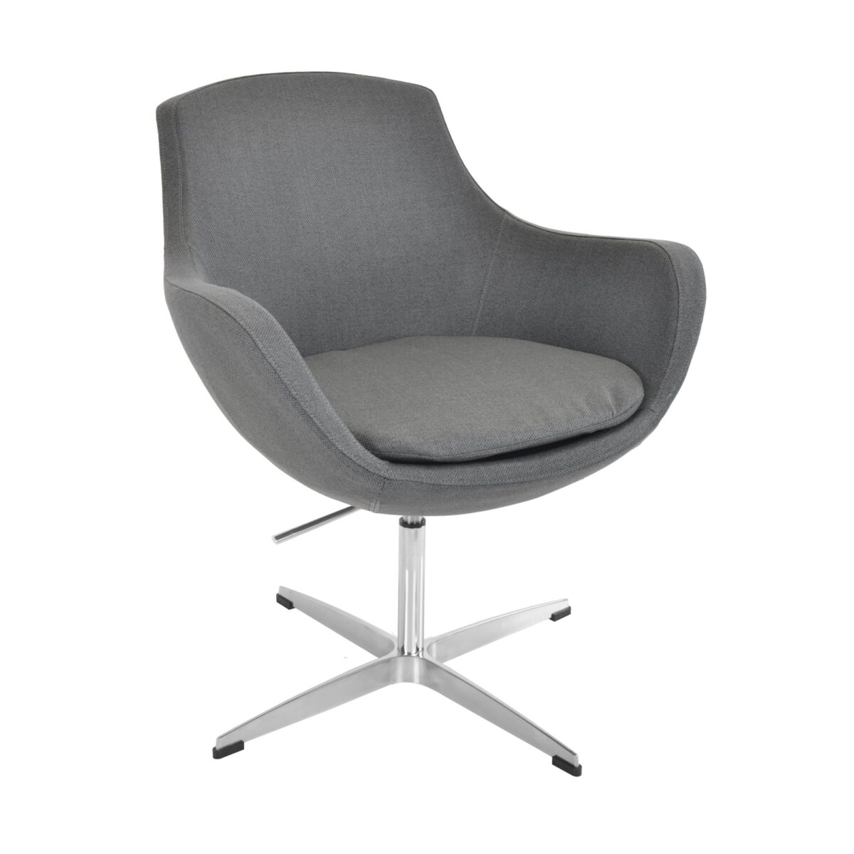 Crocus Swivel Armchair Discover the Crocus Swivel Armchair, a versatile element for the office or home, featuring a modern and comfortable design. Made from wood and upholstered in fabric, it offers a rocking mechanism and floor protections. Perfect for relaxation!
