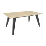 Extensible Table ROSWELL 180/220/260×100 Discover the Roswell extendable table, ideal for kitchens, living rooms, or conference rooms. Made from veneered MDF with natural oak, eco-friendly, and featuring variable dimensions of 180/220/260x100 cm, perfect for 10-14 people. Elegance and versatility in every detail!
