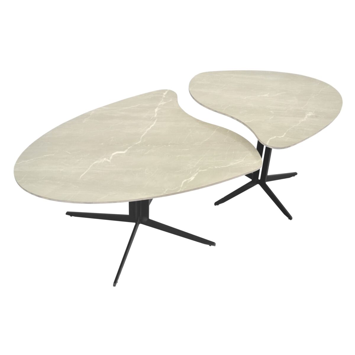 Capela Coffee Table Set Discover the Capela coffee table set, perfect for enhancing the decor of your office or living room. These elegant side tables add a touch of style and functionality to any space. Ideal for moments of relaxation!