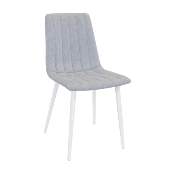 Chair DC-90 MS-3 + White Legs Discover the DC-90 MS-3 chair with white legs, ideal for your kitchen! Comfortable and elegant, this upholstered chair in a gray shade adds a touch of refinement. Available in various colors and materials, transform your interior with style and functionality!