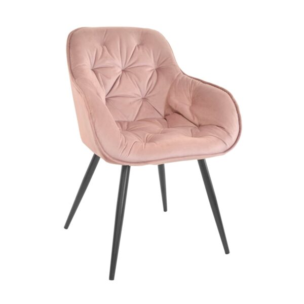 Daisy Blush Chair Meta Description: Discover the Daisy chair in powder shade, perfect for your kitchen! Comfortable and elegant, with a seat made of plywood and polyurethane foam, featuring sturdy metal legs. Transform your interior with style! Also available in other colors.