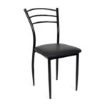 Chair Dc-55 Black Discover the DC-55 Black chair, ideal for the kitchen, dining room, or commercial spaces. With a metal frame, curved backrest, and high-quality faux leather upholstery, this chair is durable and easy to maintain. Choose comfort and style for any environment!