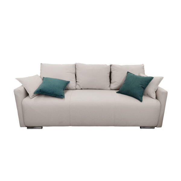 Canapea Extensibilă Ostin Beige Descoperiți canapeaua extensibilă Ostin în nuanță bej, perfectă pentru un interior modern. Cu un spațiu de dormit de 155x200 cm și mecanism de transformare rapid, oferă confort și stil. Ideală pentru familie, vine cu ladă de depozitare și design sofisticat.