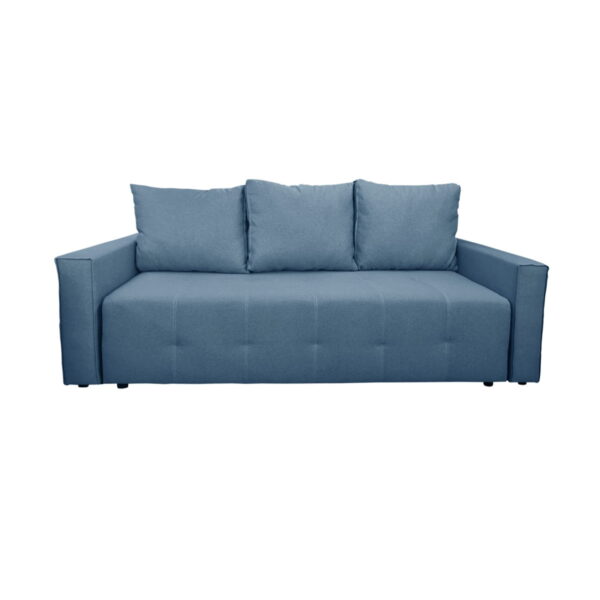 Canapea Extensibilă Parma Blue Descoperă canapeaua extensibilă Parma Blue, perfectă pentru orice living! Cu un design elegant, tapițată cu stofă delicată, include ladă de depozitare și se transformă rapid într-un pat confortabil de 155×190 cm. Ideală pentru confort și funcționalitate!