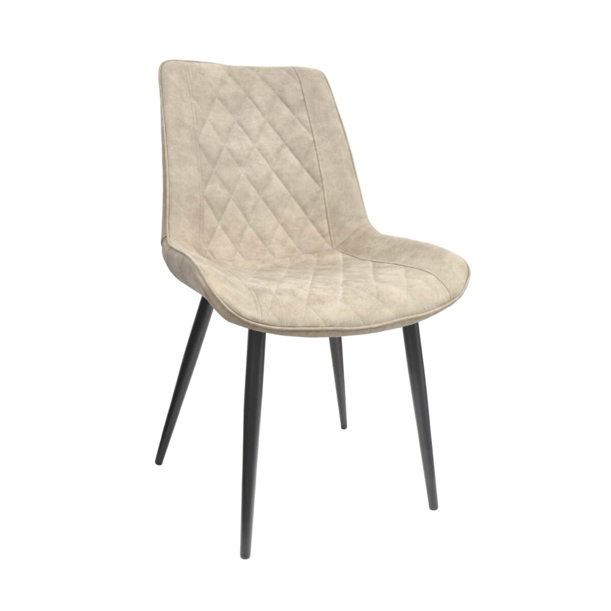 Hans (Caidu-118) Cappuccino Fabric + Black Legs Chair