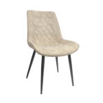 Hans (Caidu-118) Cappuccino Fabric + Black Legs Chair