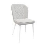 Tusk Chair Light Grey + White Legs Discover the comfort of the Tusk chair in light grey, perfect for your kitchen! With white legs, a plywood body, and pleasant upholstery, this chair adds an extra touch of style and functionality. Also available in other colors.