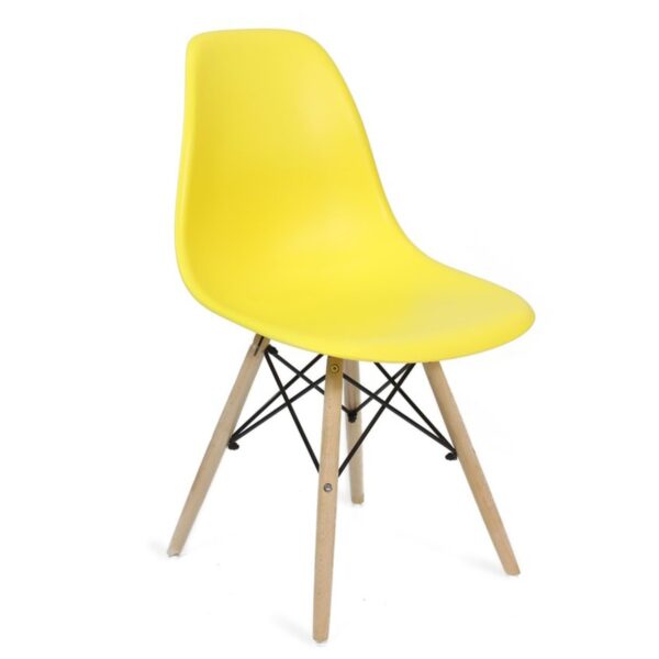 Стул Eames A-37~Yellow Стул Eames A-37 в желтом цвете — идеальный выбор для кухни! Современный дизайн, прочный пластиковый корпус и деревянные ножки придают ему стильный вид. Легкий в уходе, он станет надежным и красивым дополнением вашего интерьера.