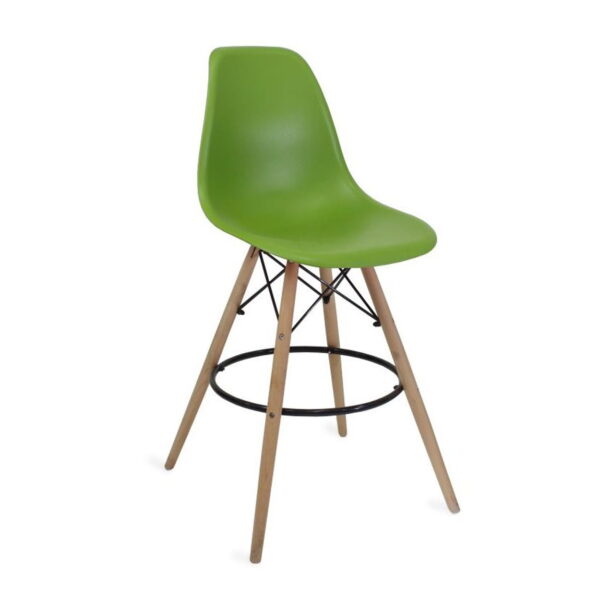 Bar Chair Bd-37 Green Discover the BD-37 Green Bar Stool, ideal for modern bars and kitchens! With durable wooden legs and a body made of easy-to-clean plastic, this ergonomic stool offers comfort and stability. Its sleek design complements any decor, making it perfect for moments of relaxation.