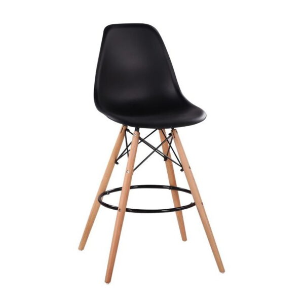 Bar Chair BD-37 Black Discover the BD-37 Black Bar Stool, perfect for modern bars and kitchens. With a durable plastic construction and high-quality wooden legs, this stool combines ergonomic comfort with contemporary design. Ideal for moments of relaxation!