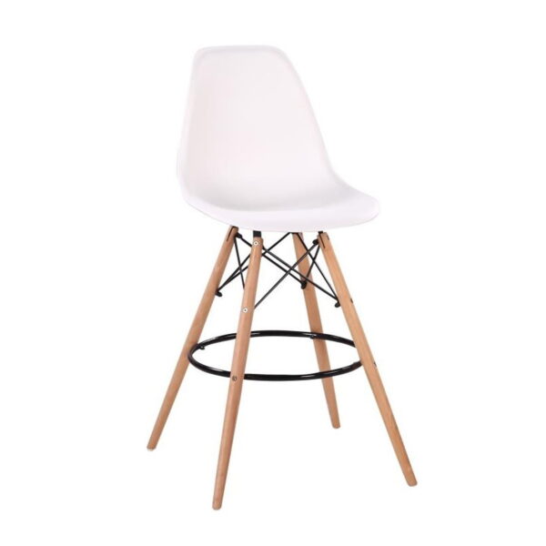 Bar Chair Bd-37 White Discover the Bar Chair Bd-37 White, perfect for modern offices, bars, or kitchens! With an innovative construction made of durable plastic and quality wooden legs, this chair combines ergonomic comfort with an elegant design. Choose more style and comfort for your space!